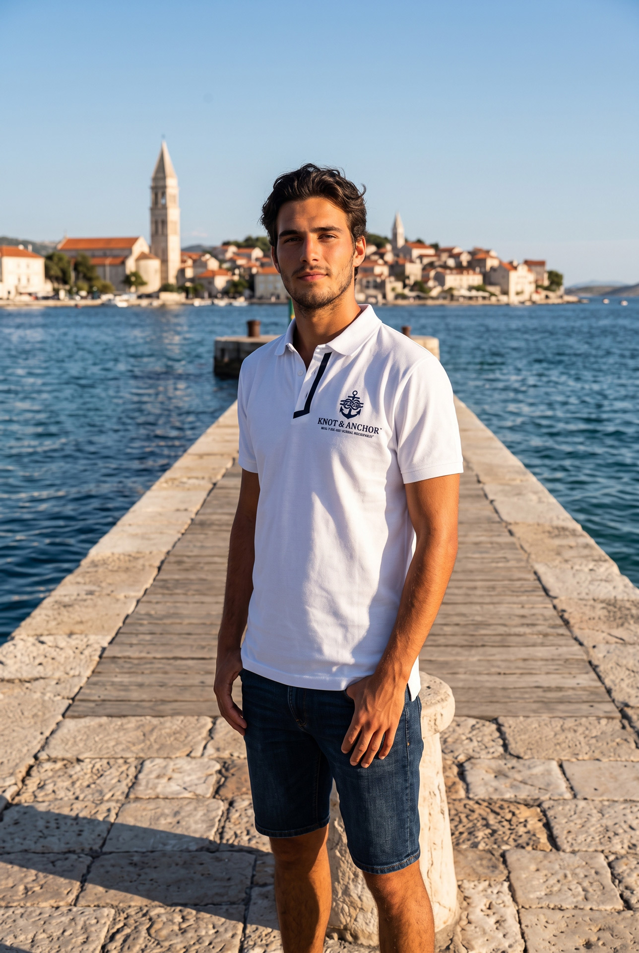 Knot & Anchor White Polo